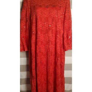 RN Studio by RONNI NICOLE Red Sequin Bell Sleeve Dress